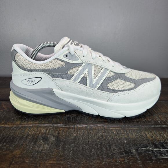 NEW New Balance 990v6 Kids Size 5 Marblehead White Running Shoe Sneaker GC990NC6 - Picture 5 of 12